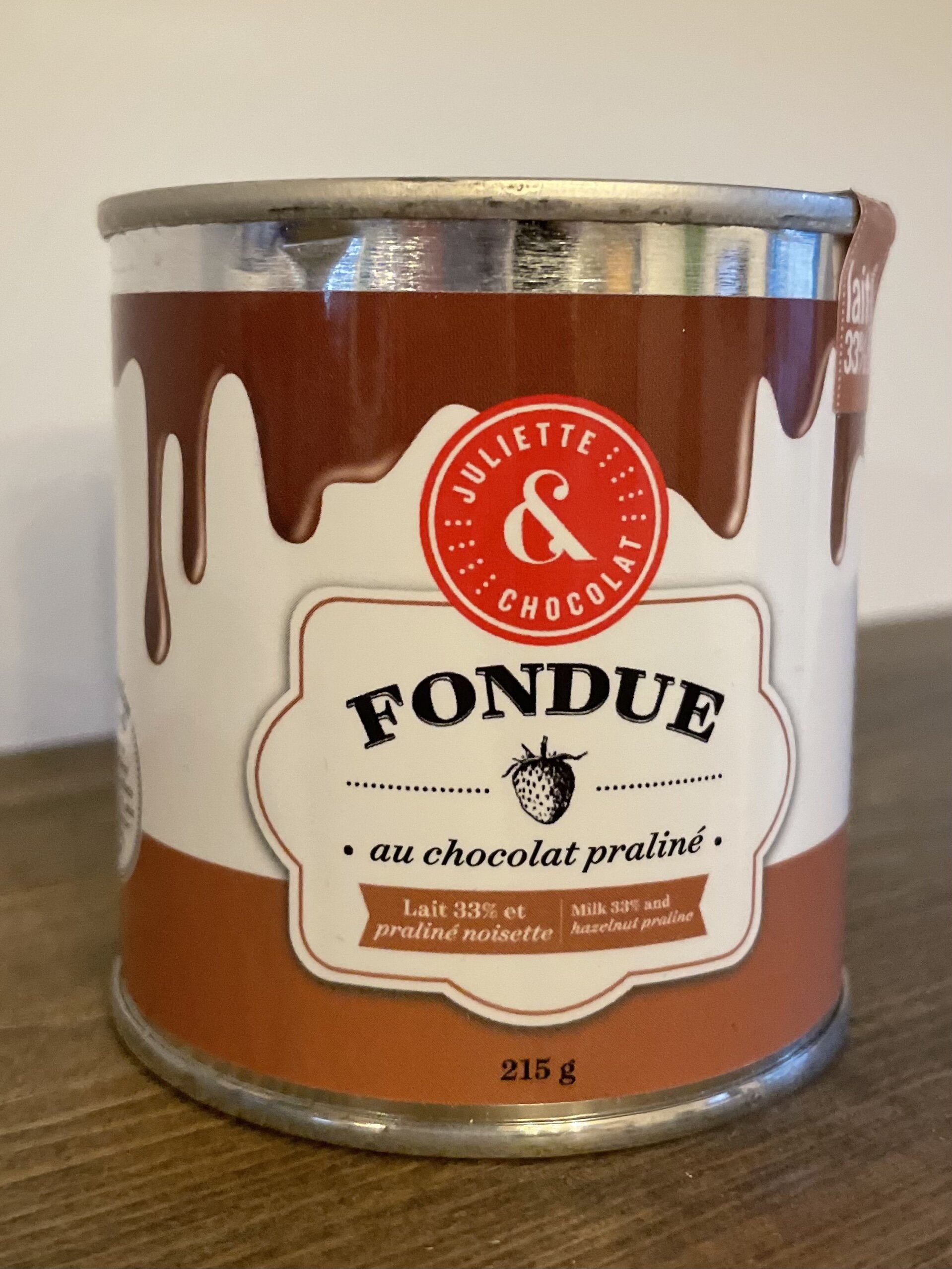 Fondue au chocolat praliné