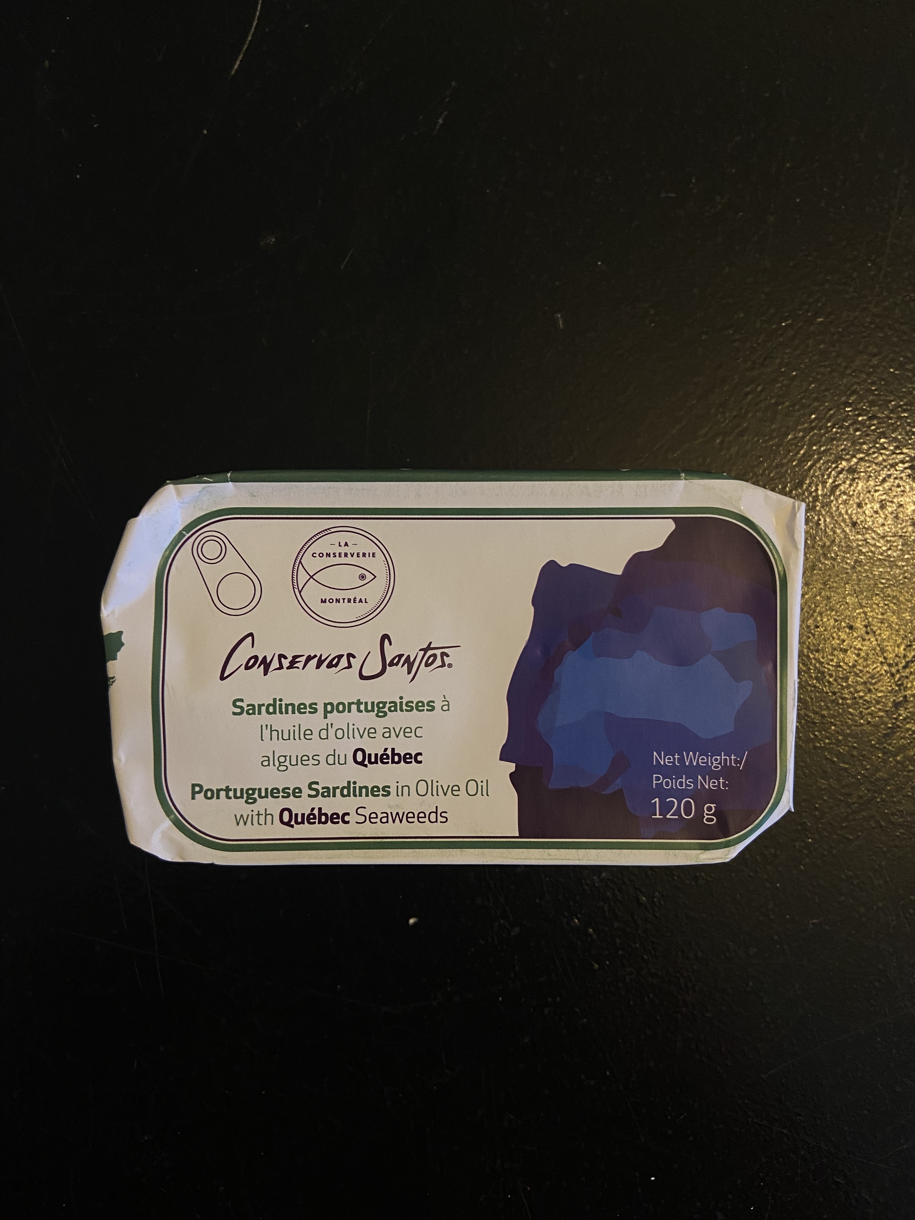 Sardines portugaises à l’huile d’olive avec algues du Québec