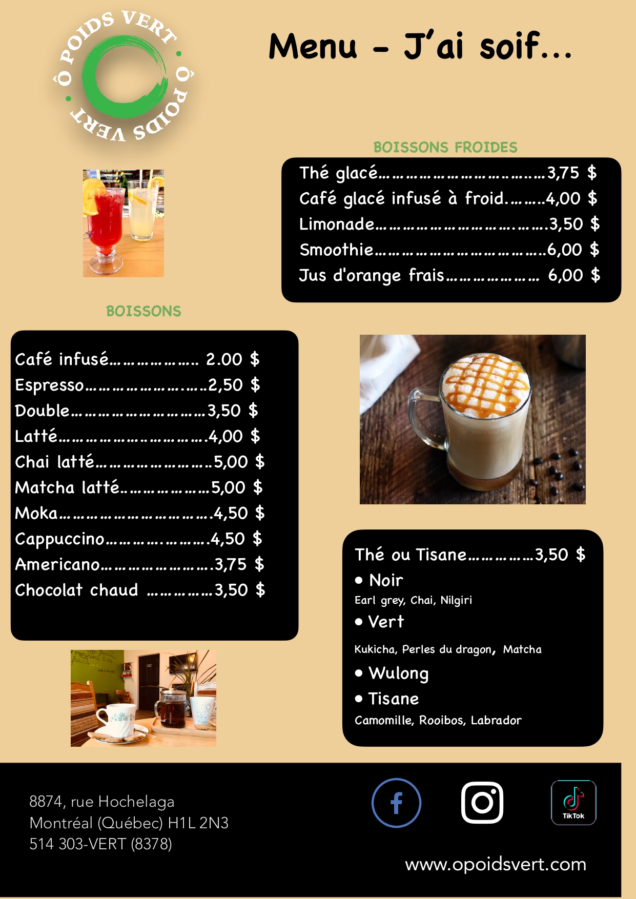 MENU DU CAFÉ - j’ai soif !!